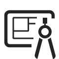 A draftsman's compass and floorplan.