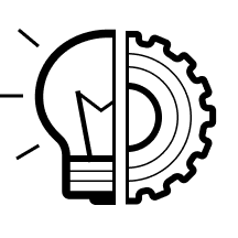 A gear and a lightbulb merged together.